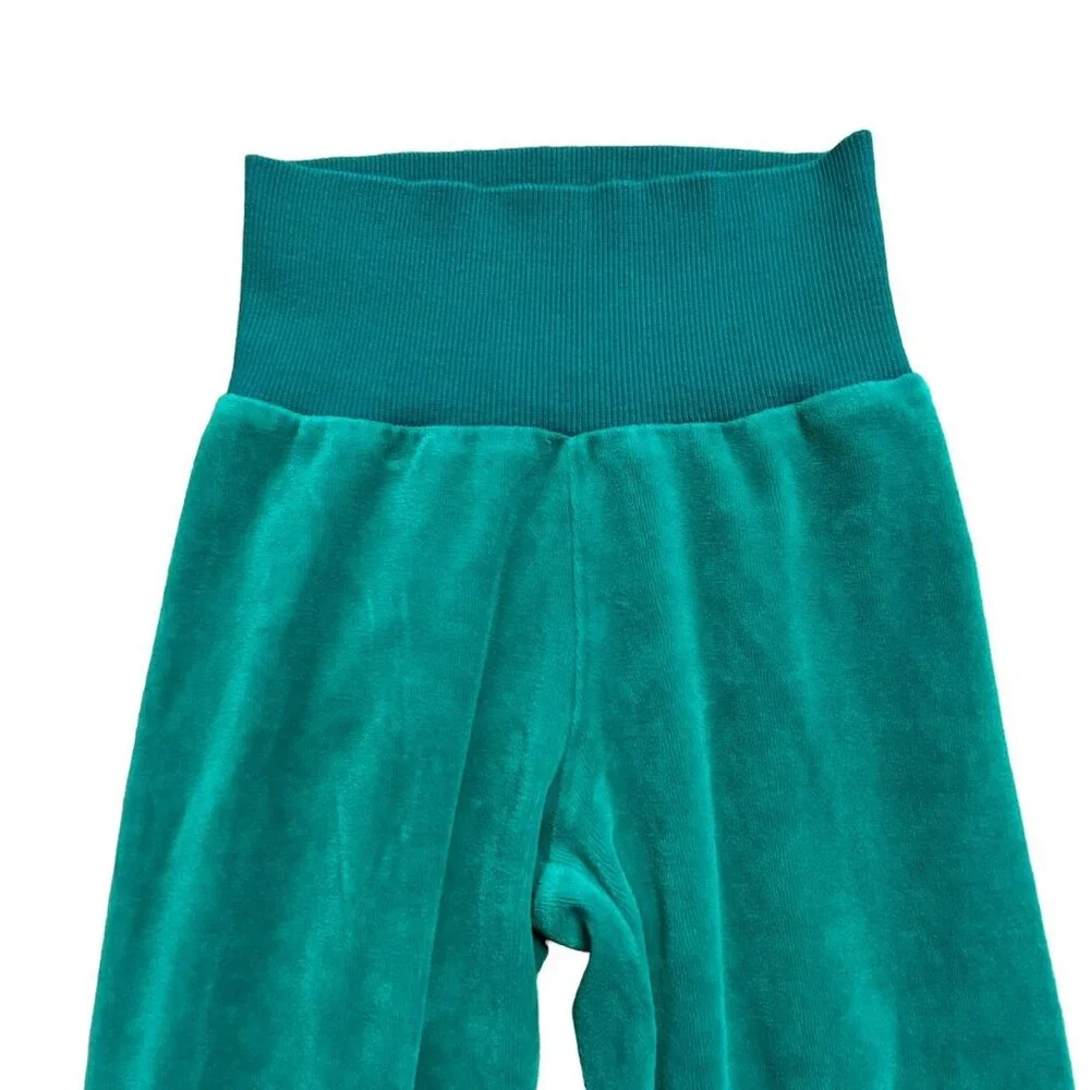 Maxomorra 3-4Y Rib Velour Turquoise Pants